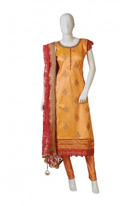 Kesari And Red Indo Western Dress 
